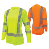 Class 3 High Visibility Women's Long Sleeve Safety T-Shirt with Max-Dri™ thumbnail 1
