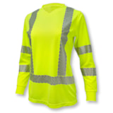 Class 3 High Visibility Women's Long Sleeve Safety T-Shirt with Max-Dri™ thumbnail 2