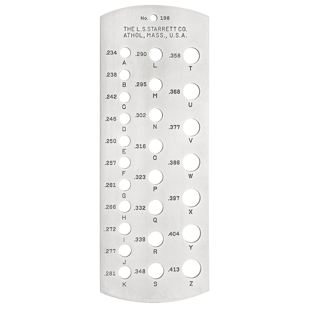 198 Standard Letter Size Drill Gage