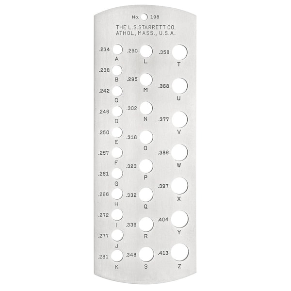 198 Standard Letter Size Drill Gage