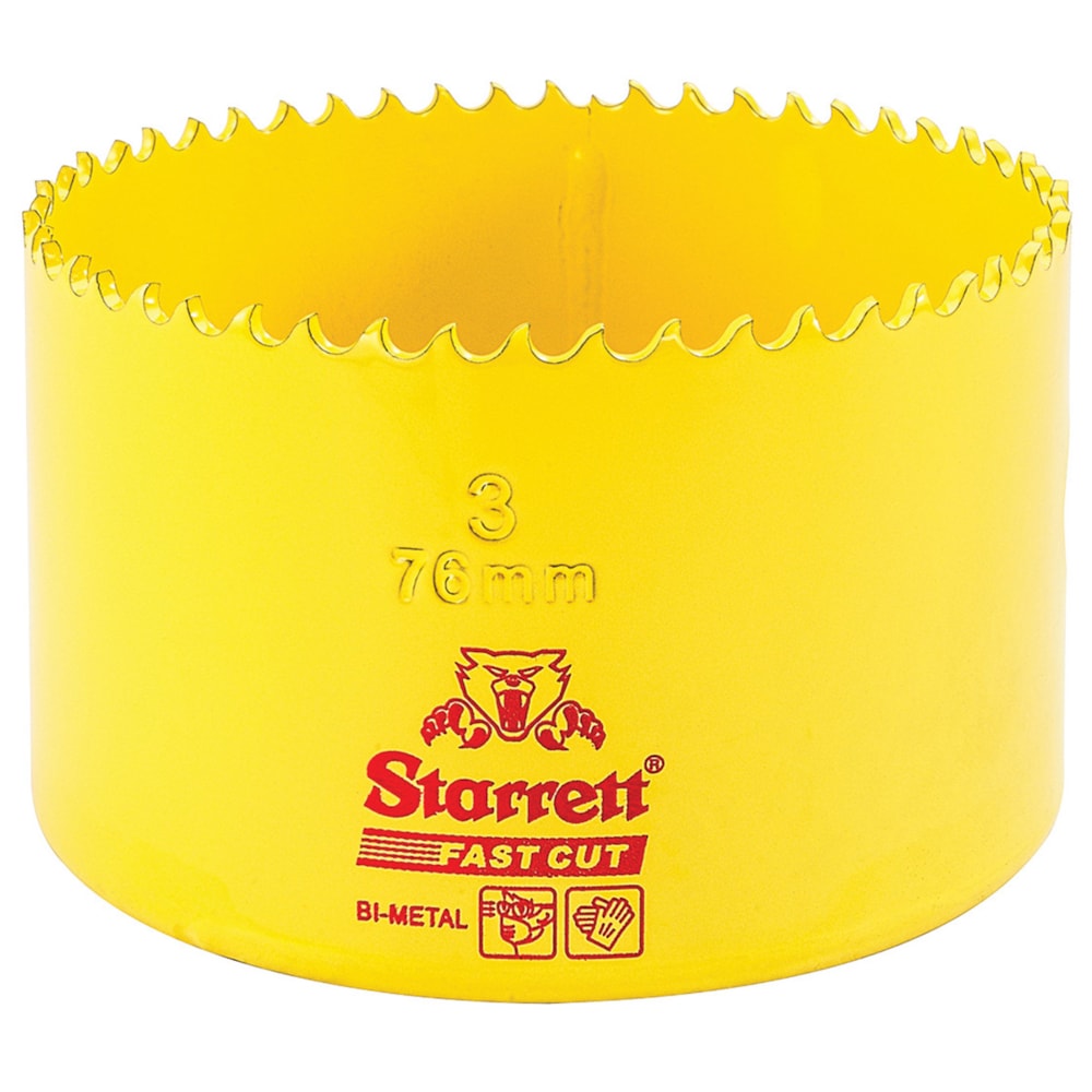 Global Series® Bi-Metal Fast Cut Straight Pitch Hole Saw, 3 in Dia, 1-5/8 in D Cutting, HSS Cutting Edge, 5/8-18 Arbor