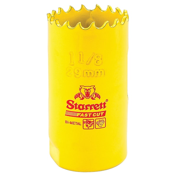 STARRETT HSS FASTCUT HOLESAW 1-1/8 (29MM