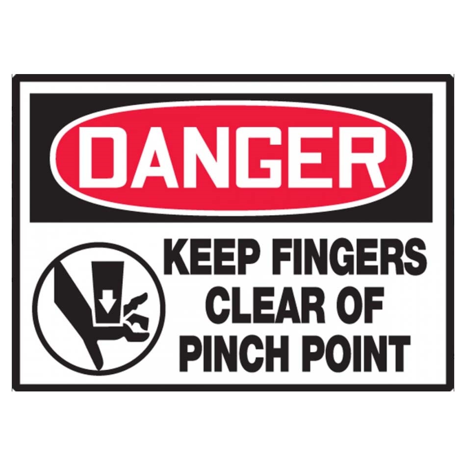 OSHA Danger Safety Label: Keep Fingers Clear of Pinch Point