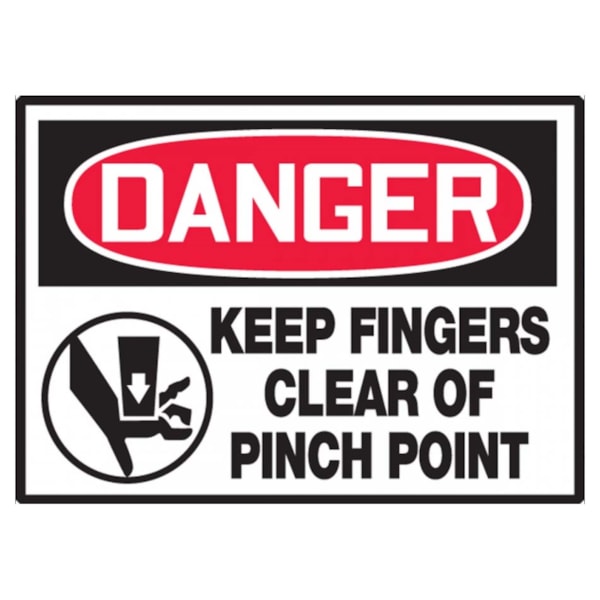 OSHA Danger Safety Label: Keep Fingers Clear of Pinch Point