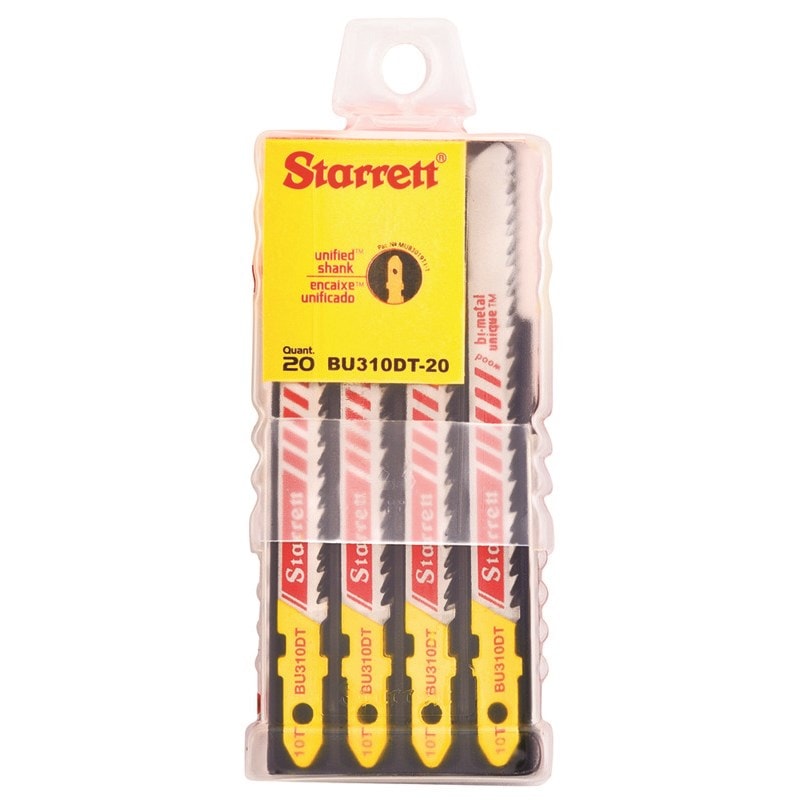 Wood Cutting Jig Saw Blade, 3'' x 5/16 x .050 x 10T, Bi-Metal, 20 Pack