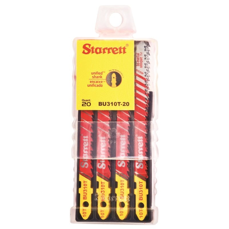 Wood Cutting Jig Saw Blade, 3'' x 5/16 x .050 x 10T, Bi-Metal, 20 Pack