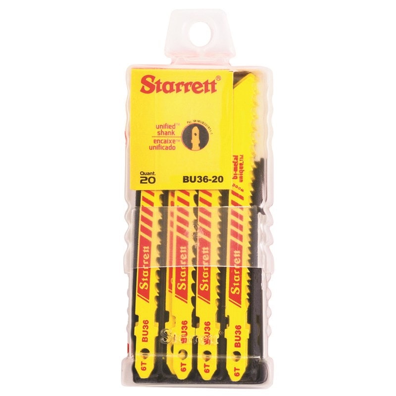 Wood Cutting Jig Saw Blade, 3'' x 5/16 x .050 x 6T, Bi-Metal, 20 Pack