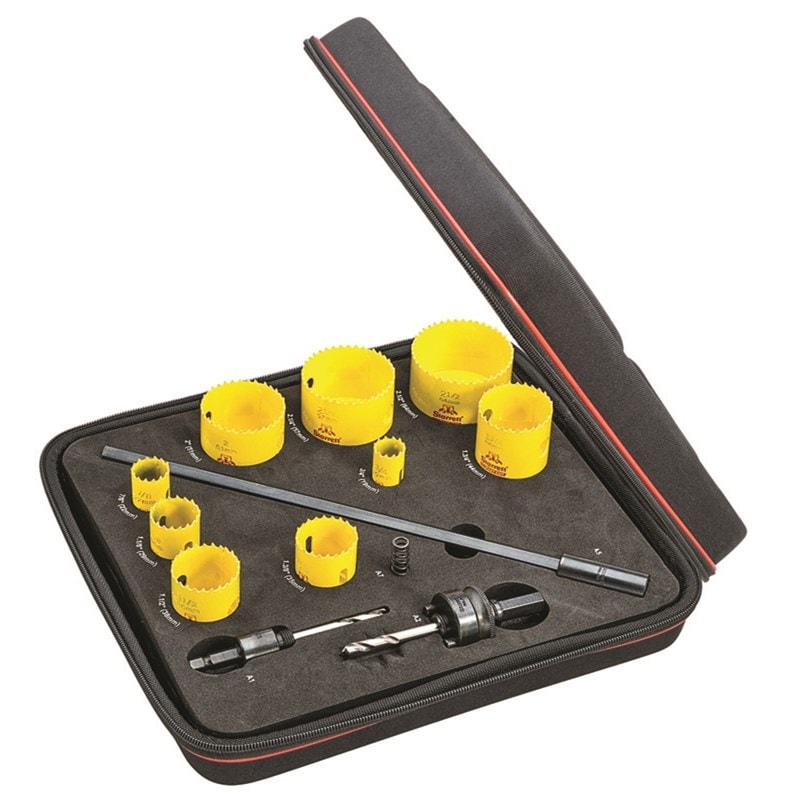 13 Piece Hole Saw Kit - Fast Cut Plumbers and Electricians Kit
