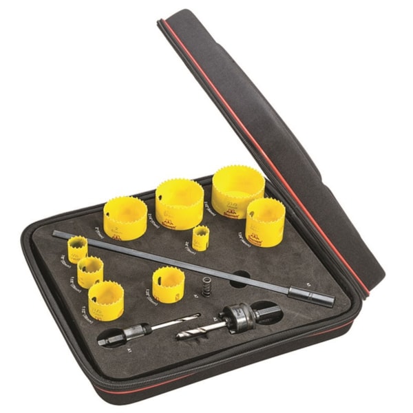 13 Piece Hole Saw Kit - Fast Cut Plumbers and Electricians Kit