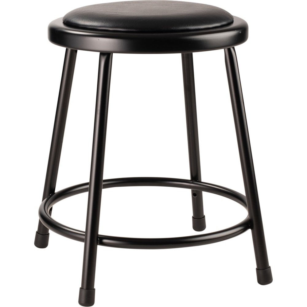 18" Heavy Duty Vinyl Padded Steel Stool, Black