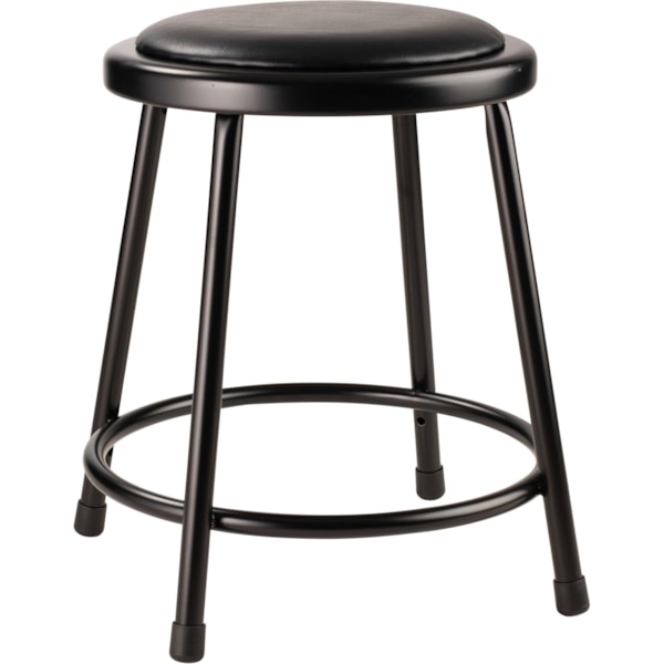 18" Heavy Duty Vinyl Padded Steel Stool, Black