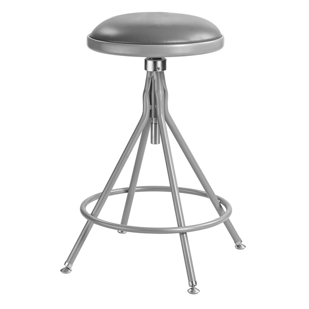 24"-30" Height Adjustable Heavy Duty Vinyl Padded Swivel Steel Stool, Grey