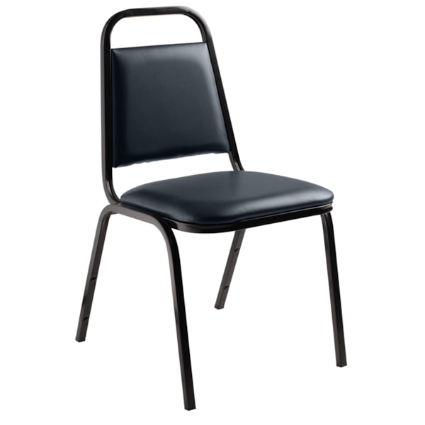9100 Series Vinyl Upholstered Stack Chair, Midnight Blue Seat/Black Sandtex Frame