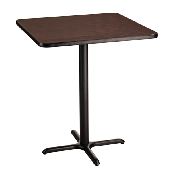 Square Café Table, "X" Base, 42" Height, 36" Square
