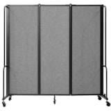 Room Divider, 6' Height, 3 Sections PET Fabric Panels thumbnail 1