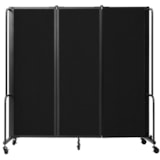 Room Divider, 6' Height, 3 Sections PET Fabric Panels thumbnail 3