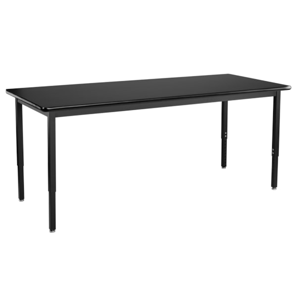 Steel Height Adjustable Science Lab Table, HPL Top, Black Frame