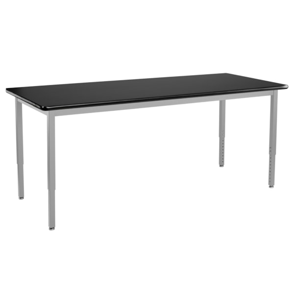 Steel Height Adjustable Science Lab Table, HPL Top, Grey Frame