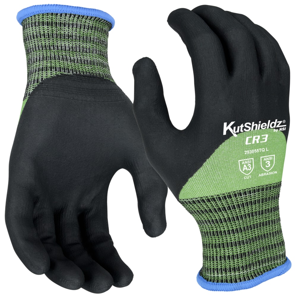 3/4 Dipped Touchscreen Foam Nitrile Palm Coated 18-Gauge Level A3 Cut Resistant Gloves