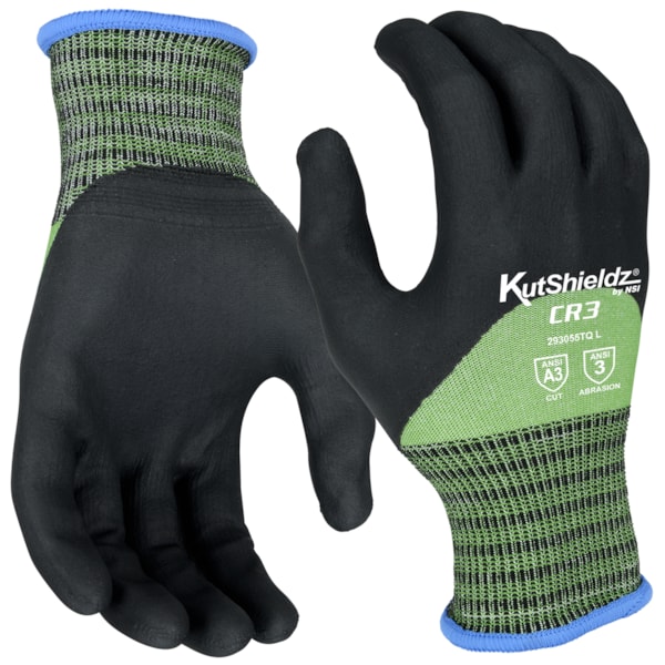 3/4 Dipped Touchscreen Foam Nitrile Palm Coated 18-Gauge Level A3 Cut Resistant Gloves