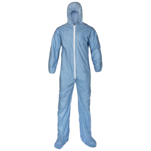 Pyrolon® Plus 2 Flame Resistant Attached Hood & Boots, Elastic Wrists FR Coveralls Blue