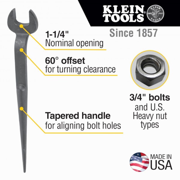 Spud Wrench 1-1/4-Inch Nominal Opening for Heavy Nut