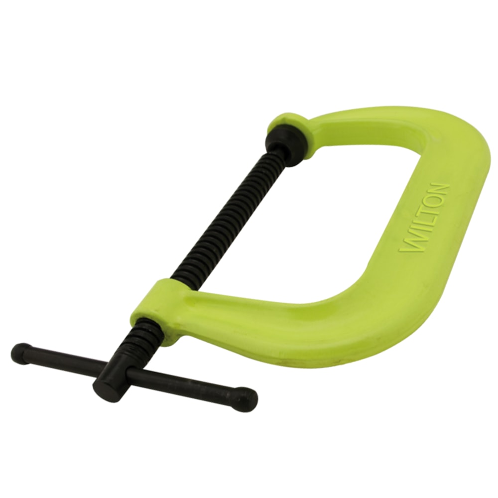 400 Series Hi-Vis Safety C-Clamp with 2" - 12-1/4" Jaw Opening and 6-1/4" Throat Depth