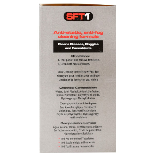 SFT1 Anti-Fog Lens Cleaning Wipes 100/BX