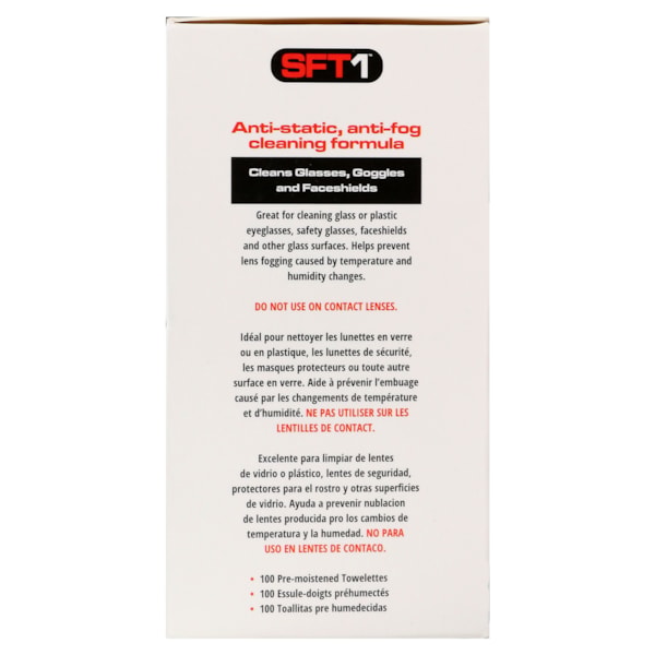 SFT1 Anti-Fog Lens Cleaning Wipes 100/BX