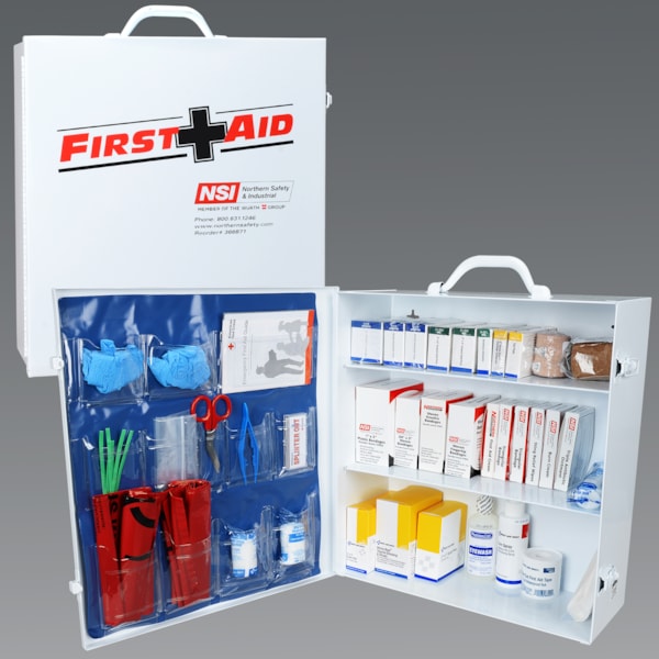 100 Person 3 Shelf First Aid Steel Cabinet