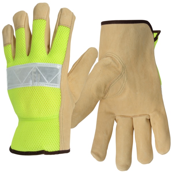 Hi-Vis Grain Pigskin Leather Driver’s Gloves