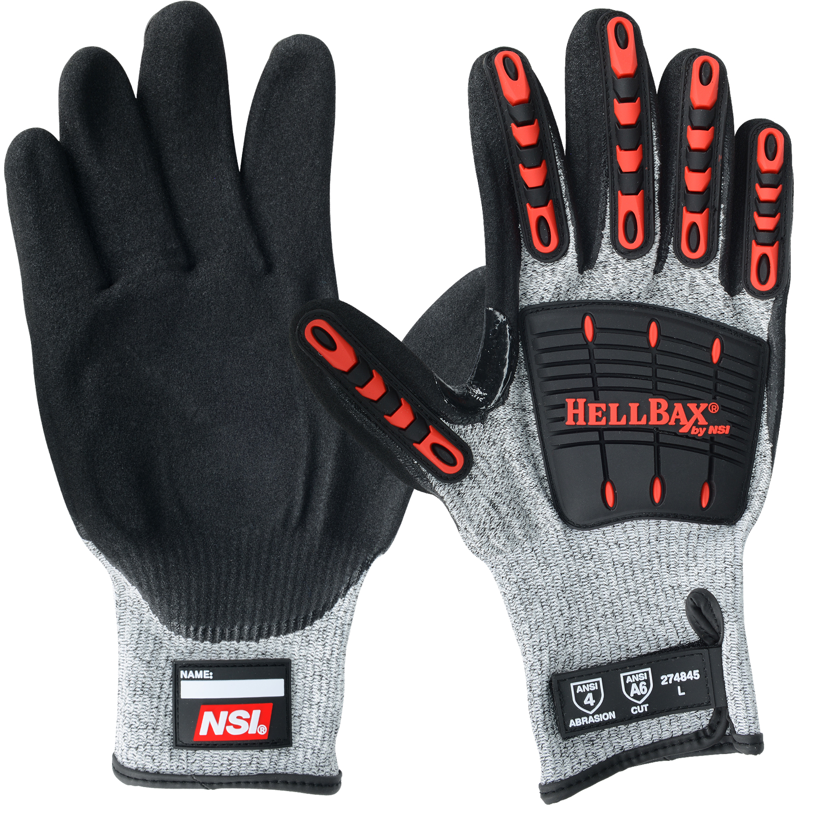 NSI HellBax™ TPU Protection Nitrile Palm Coated ANSI A6 Cut
