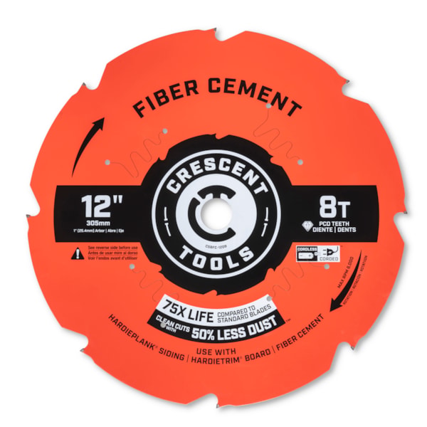 12" x 8-Tooth Fiber Cement Circular Saw Blade