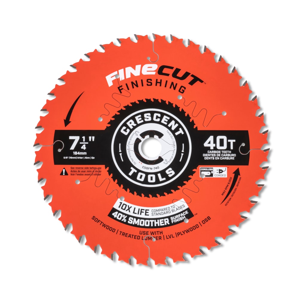 7-1/4" x 40-Tooth FineCut™ Finishing Circular Saw Blade - 10 Pack