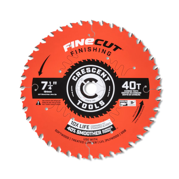 7-1/4" x 40-Tooth FineCut™ Finishing Circular Saw Blade - 10 Pack