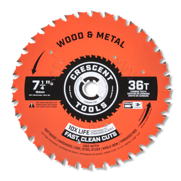 7-1/4" x 36-Tooth Wood / Metal Circular Saw Blade