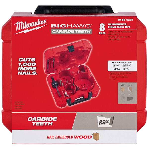 8 Piece BIG HAWG™ Carbide Teeth Plumber's Hole Saw Kit