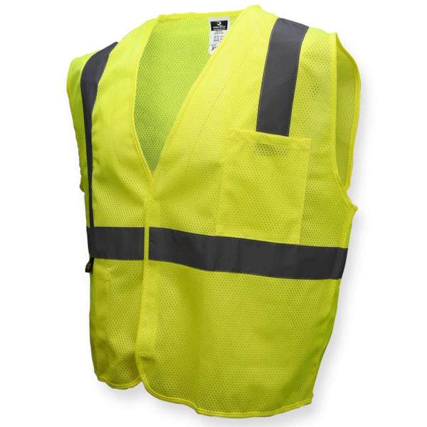 Economy Class II Hi-Vis Lime Green Mesh Safety Vest