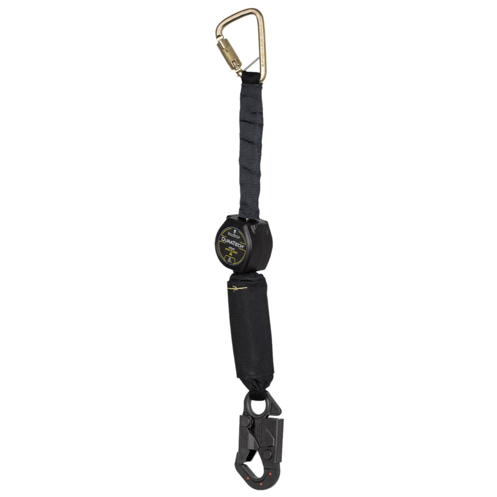 DuraTech® 6' Arc Flash Mini Personal SRL-P with Dielectric Dorsal Connecting Snap Hook and Steel Anchorage Carabiner