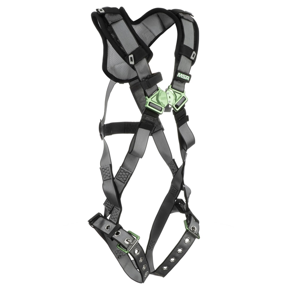 V-FIT™ Back D-Ring, Tongue Buckle Leg Straps, Shoulder Padding Standard Fall Protection Harness