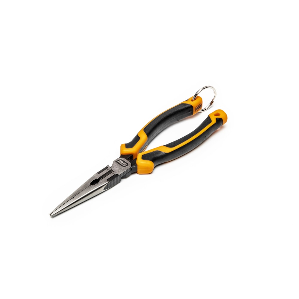 8" Pitbull Tether Ready Dual Material Long Nose Pliers