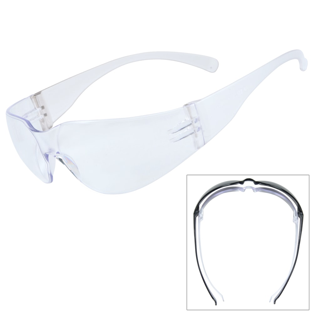 Small Size Clear Lens with Anti-Fog Coating & Clear Temples Safety Glasses 