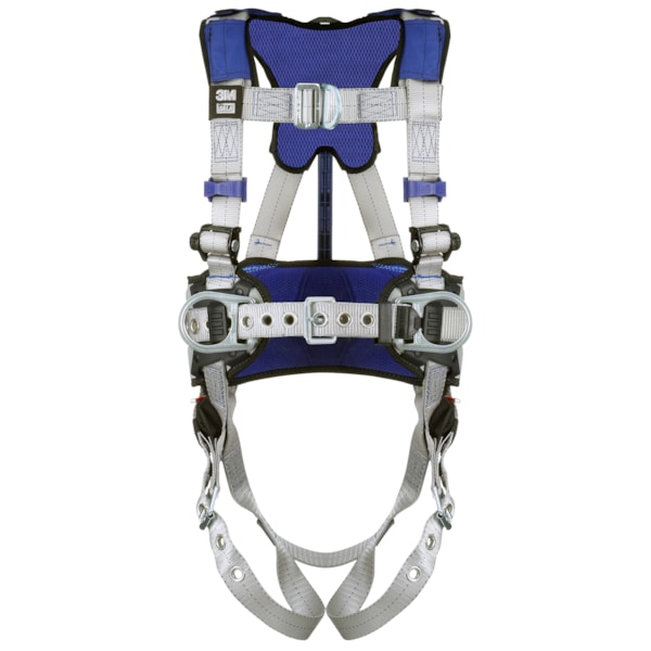 ExoFit™ X100 Tongue Buckle Leg Strap, Back, Front & Hip D-Ring Comfort Construction Climbing/Positioning Safety Harness 
