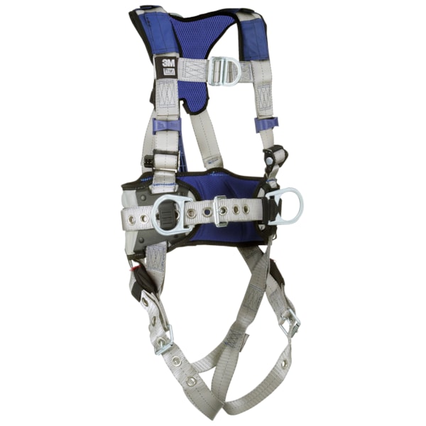 ExoFit™ X100 Tongue Buckle Leg Strap, Back, Front & Hip D-Ring Comfort Construction Climbing/Positioning Safety Harness 