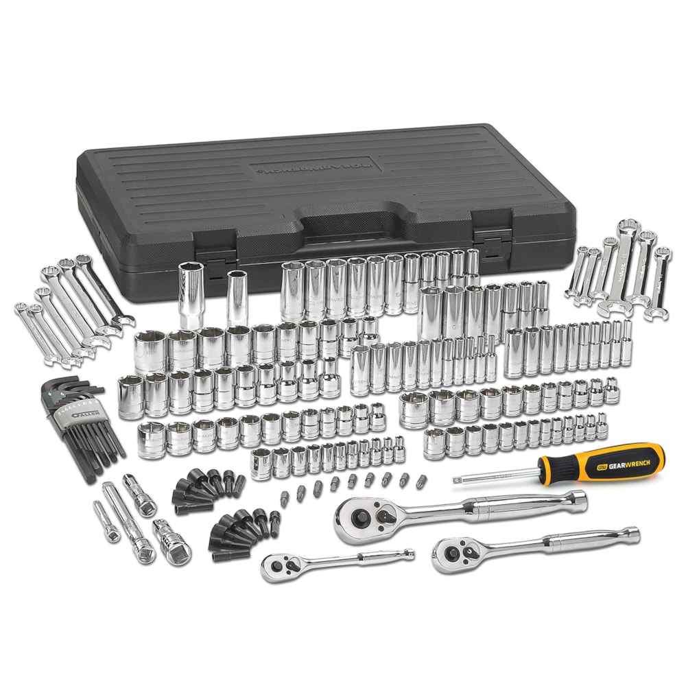 165 Pc. 1/4", 3/8" & 1/2" Drive 6 Point Standard & Deep SAE/Metric Mechanics Tool Set