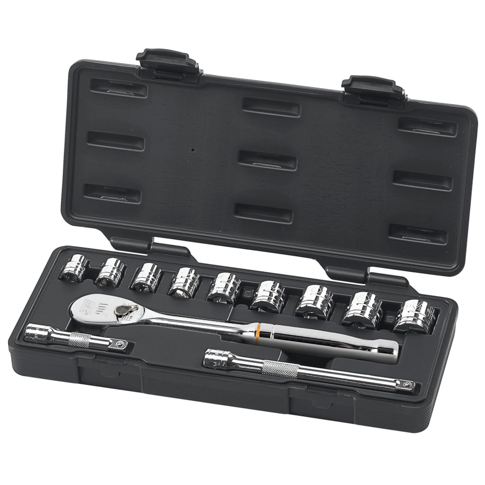 12 Pc. 3/8" Drive 6 Point Standard SAE Mechanics Tool Set