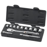 12 Pc. 3/8" Drive 6 Point Standard SAE Mechanics Tool Set thumbnail 1