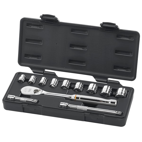 12 Pc. 3/8" Drive 6 Point Standard SAE Mechanics Tool Set