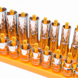 3 Pc. 1/4", 3/8" & 1/2" Drive Orange Metric Socket Storage Tray Set thumbnail 2