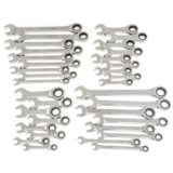 34 Pc. 72-Tooth 12 Point Standard & Stubby Ratcheting Combination SAE/Metric Wrench Set thumbnail 1